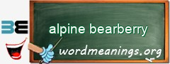 WordMeaning blackboard for alpine bearberry